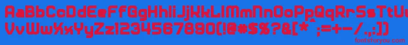 フォントDinerBold – 赤い文字の青い背景