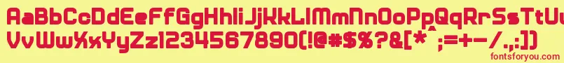 DinerBold Font – Red Fonts on Yellow Background