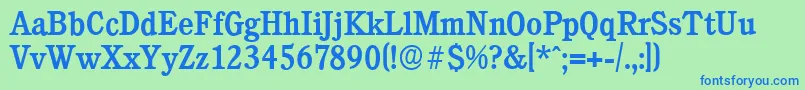 CalgaryserialMediumRegular Font – Blue Fonts on Green Background