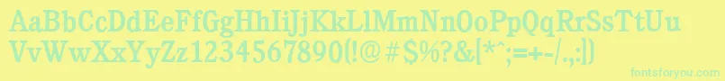 CalgaryserialMediumRegular Font – Green Fonts on Yellow Background