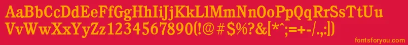 Fonte CalgaryserialMediumRegular – fontes laranjas em um fundo vermelho