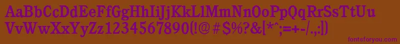 CalgaryserialMediumRegular Font – Purple Fonts on Brown Background