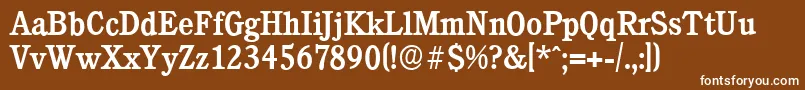 CalgaryserialMediumRegular Font – White Fonts on Brown Background