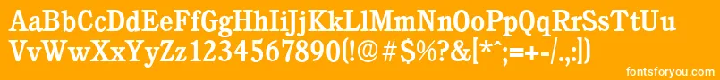 CalgaryserialMediumRegular-Schriftart – Weiße Schriften auf orangefarbenem Hintergrund