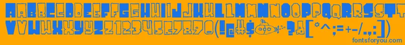 TuskeySan Font – Blue Fonts on Orange Background