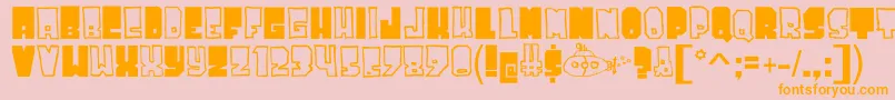 TuskeySan Font – Orange Fonts on Pink Background