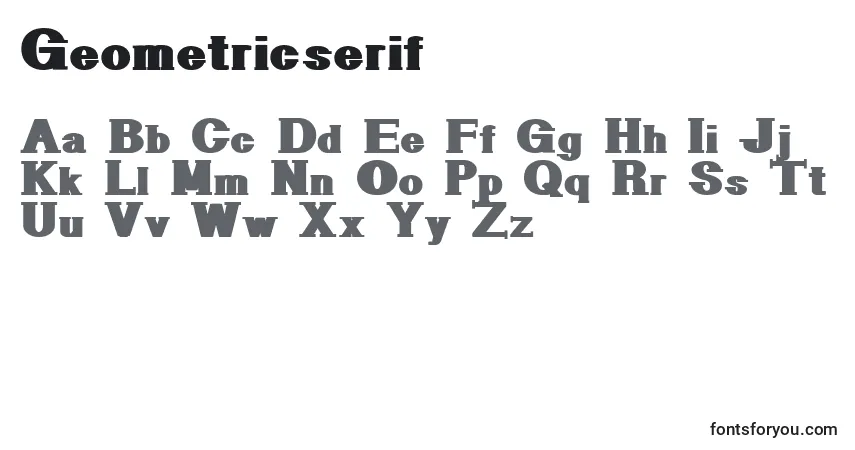 Geometricserif-fontti – aakkoset, numerot, erikoismerkit
