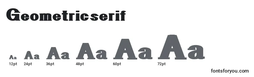 Размеры шрифта Geometricserif
