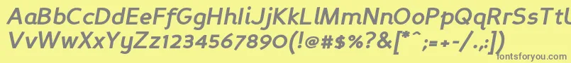 フォントPersanbi – 黄色の背景に灰色の文字