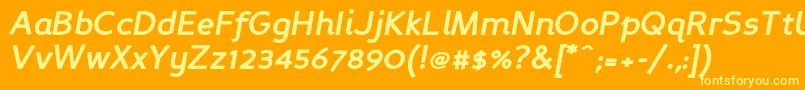 Persanbi-fontti – keltaiset fontit oranssilla taustalla
