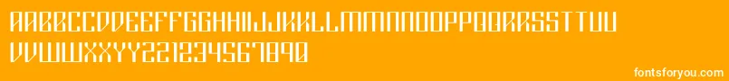 Rigormortislight-Schriftart – Weiße Schriften auf orangefarbenem Hintergrund