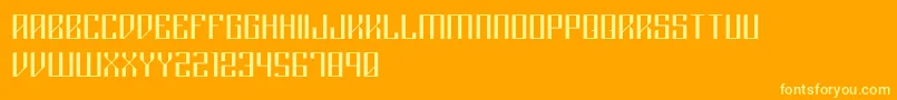 Rigormortislight-Schriftart – Gelbe Schriften auf orangefarbenem Hintergrund