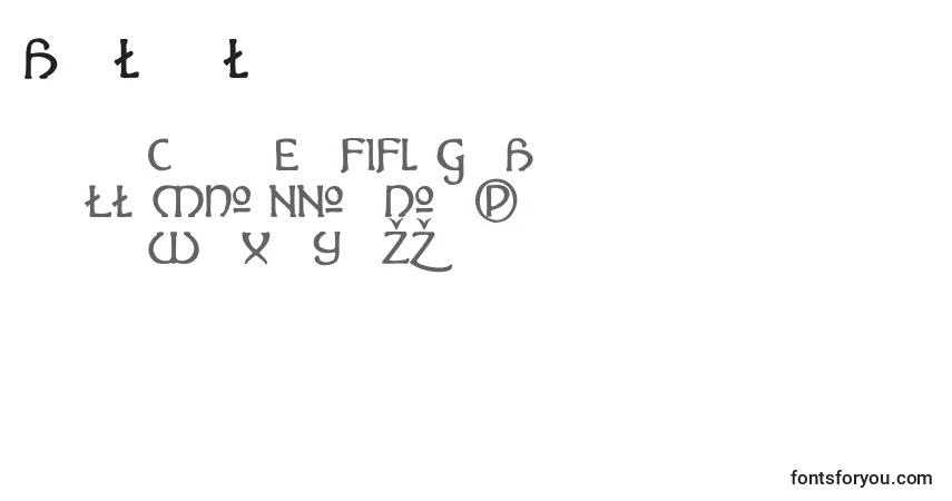 A fonte HadleyAlts – alfabeto, números, caracteres especiais