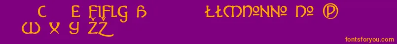 HadleyAlts Font – Orange Fonts on Purple Background