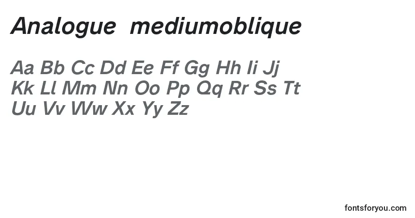 Czcionka Analogue66mediumoblique – alfabet, cyfry, specjalne znaki