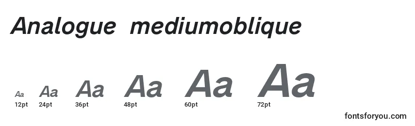 Размеры шрифта Analogue66mediumoblique