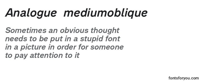 Review of the Analogue66mediumoblique Font