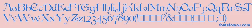 Penshurst Font – Blue Fonts on Pink Background