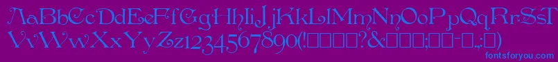 Penshurst Font – Blue Fonts on Purple Background