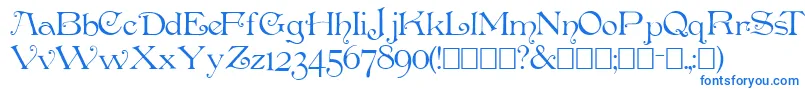 Penshurst Font – Blue Fonts on White Background