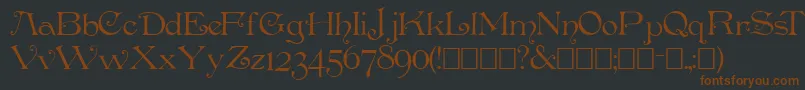Penshurst-fontti – ruskeat fontit mustalla taustalla