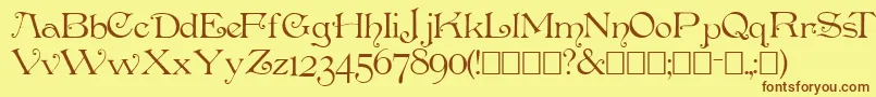 Penshurst Font – Brown Fonts on Yellow Background