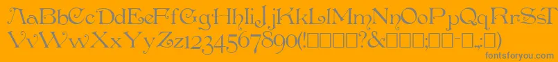 Penshurst-Schriftart – Graue Schriften auf orangefarbenem Hintergrund