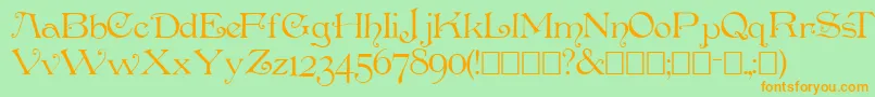 Penshurst Font – Orange Fonts on Green Background