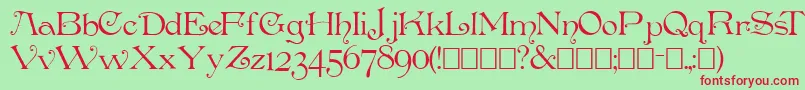 Penshurst Font – Red Fonts on Green Background