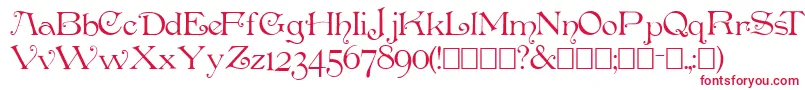 Penshurst Font – Red Fonts on White Background