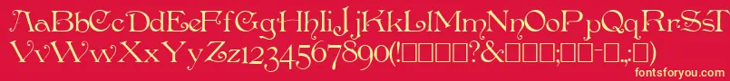 Penshurst Font – Yellow Fonts on Red Background