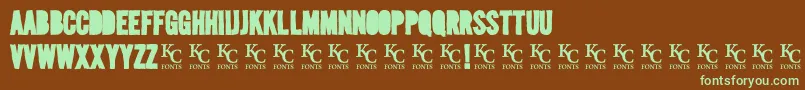Mediablackoutdemo-fontti – vihreät fontit ruskealla taustalla