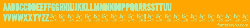 Mediablackoutdemo Font – Green Fonts on Orange Background