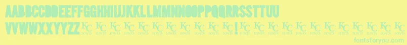 Mediablackoutdemo Font – Green Fonts on Yellow Background