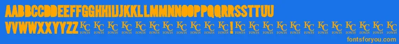 Mediablackoutdemo Font – Orange Fonts on Blue Background