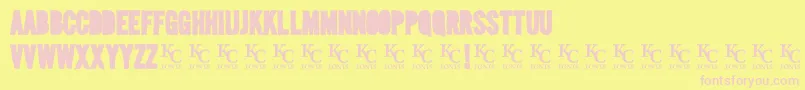 Mediablackoutdemo Font – Pink Fonts on Yellow Background