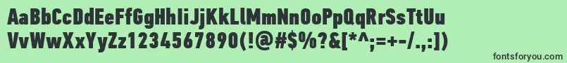 Шрифт PfdintextcompproXblack – чёрные шрифты на зелёном фоне