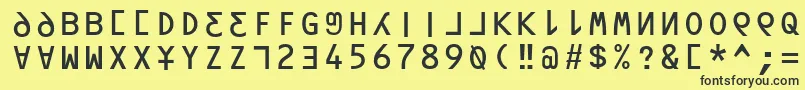 Oravフォントについての詳細 フォントOrav – 黒い文字の黄色い背景