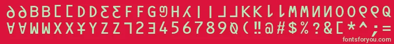 Weitere Informationen zur Orav-Schriftart Orav-Schriftart – Grüne Schriften auf rotem Hintergrund