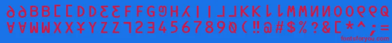 Orav Font – Red Fonts on Blue Background
