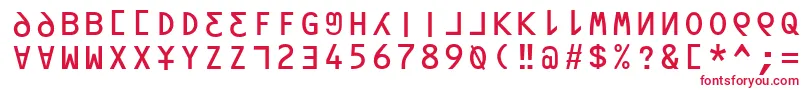Orav-Schriftart – Rote Schriften auf weißem Hintergrund