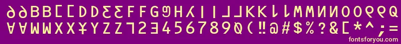 Saiba mais sobre a fonte Orav Fonte Orav – fontes amarelas em um fundo roxo