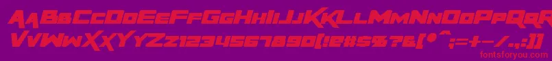 RapierZeroItalic Font – Red Fonts on Purple Background