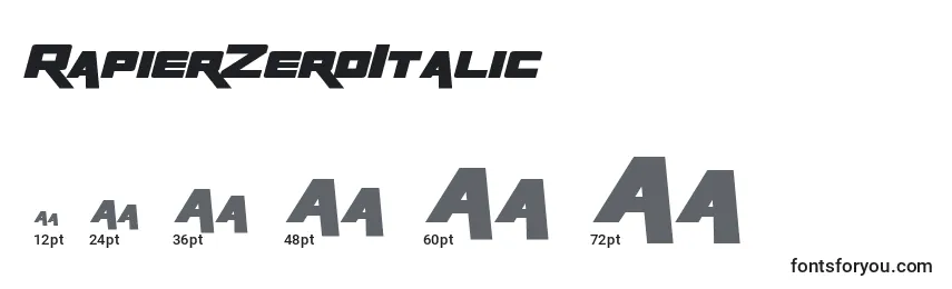 RapierZeroItalic Font Sizes