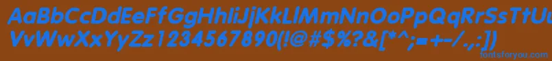 Weitere Informationen zur VagabondBoldItalic-Schriftart VagabondBoldItalic-Schriftart – Blaue Schriften auf braunem Hintergrund