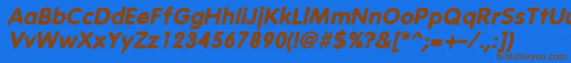 VagabondBoldItalic Font – Brown Fonts on Blue Background