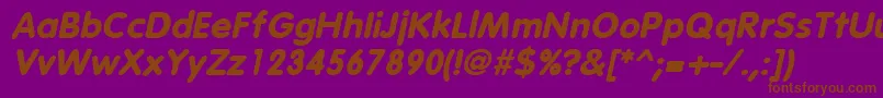 VagabondBoldItalic-fontti – ruskeat fontit violetilla taustalla