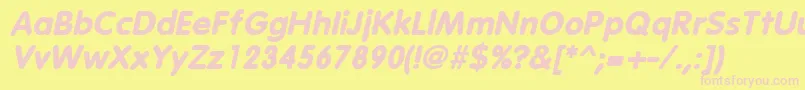 VagabondBoldItalic Font – Pink Fonts on Yellow Background