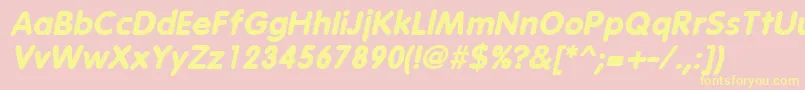 VagabondBoldItalic Font – Yellow Fonts on Pink Background
