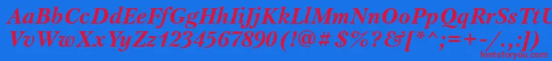 PetersburgettBolditalic Font – Red Fonts on Blue Background